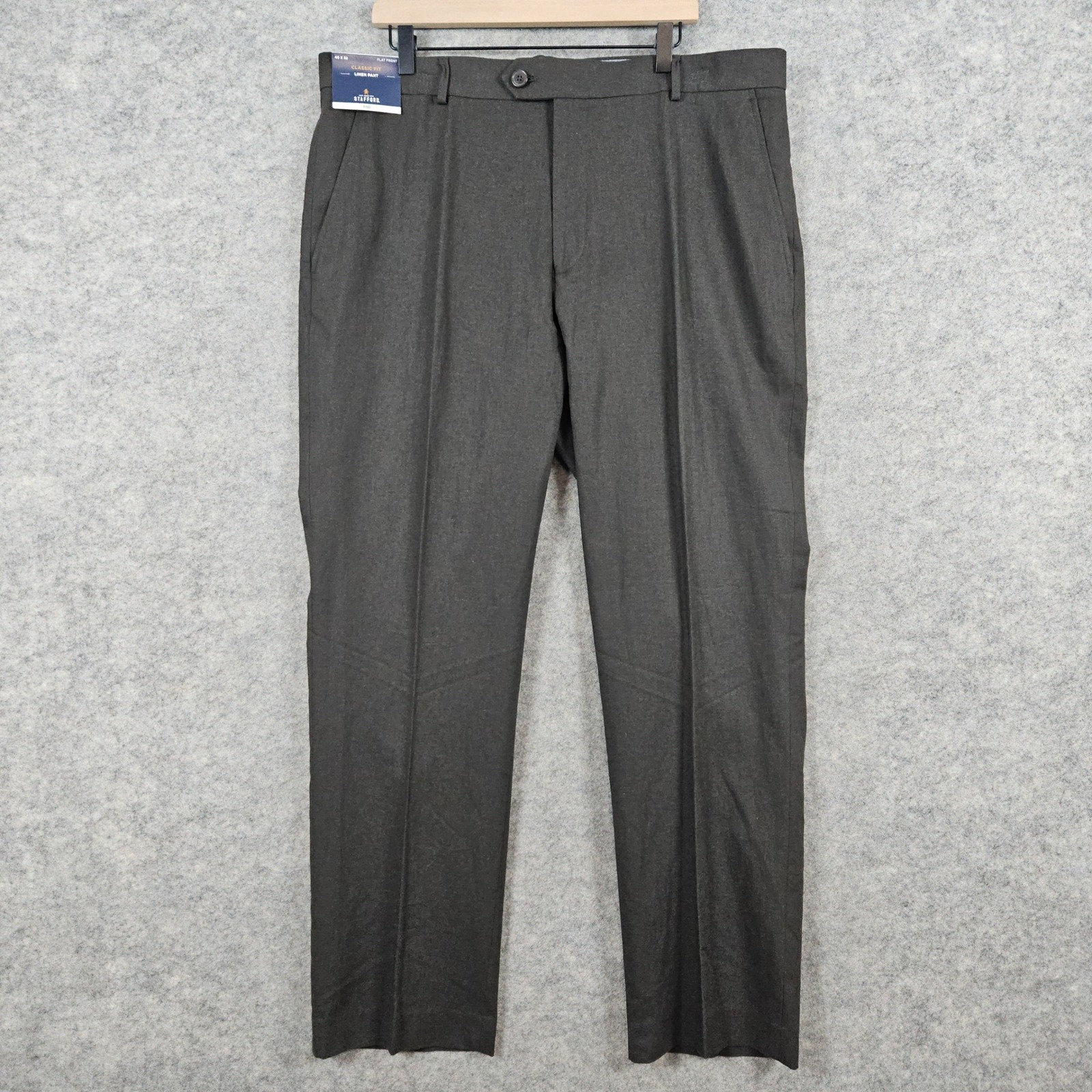 New Stafford Mens Classic Fit Linen Blend Flat Front Pants Wagon Brown 40x32 Nwt